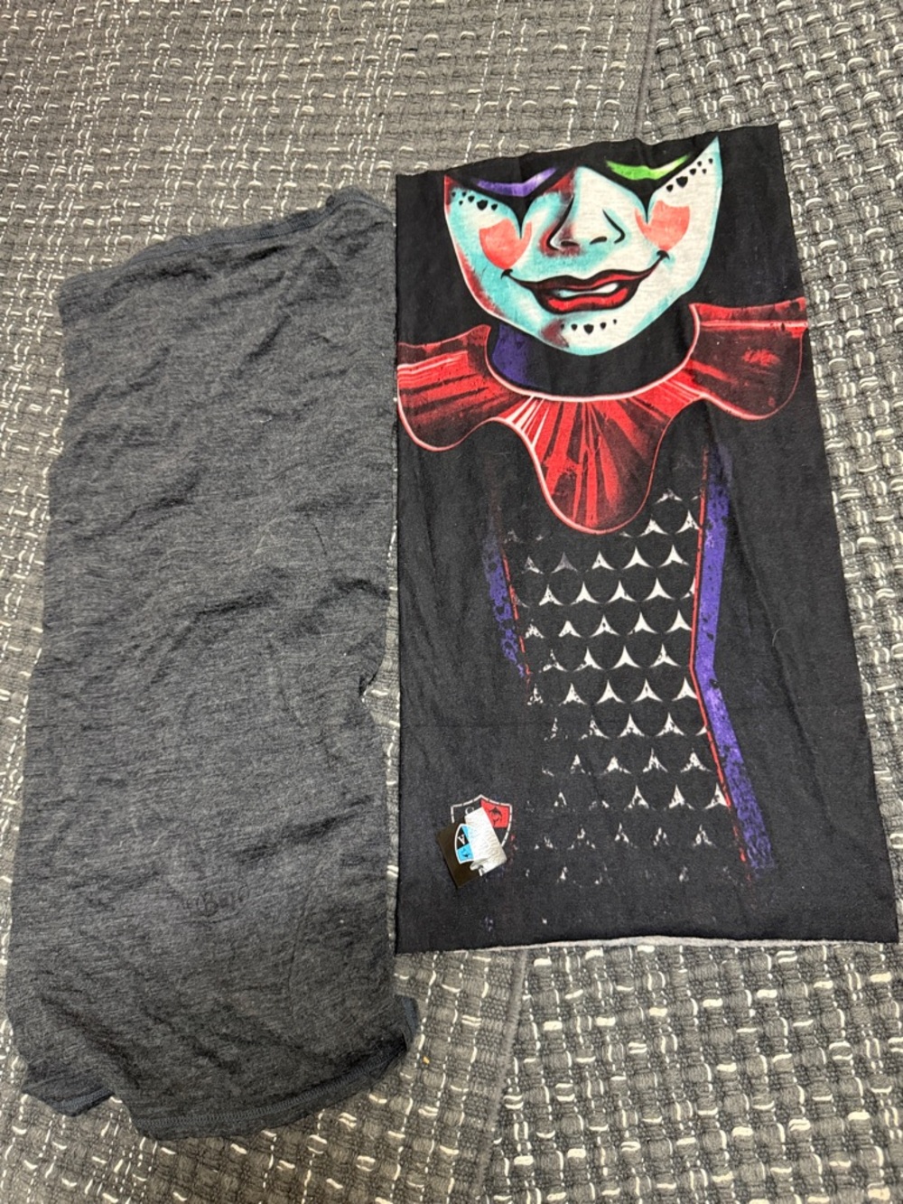 SA fishing Men's Black Multi-Color Graphic Face Mask Tube